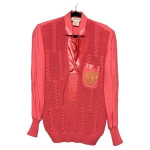 Vintage Side Effects Grandmillennial Heirloom Chic Sweater Women Sz L Retro Prep